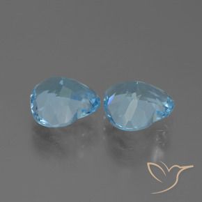 Gemme di Topazio Blu svizzero naturale da 5.44 ct, Cuore, VVS