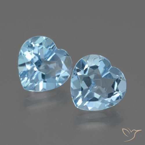 5.63ctw Naturale Celeste Topazio, Cuore, VVS