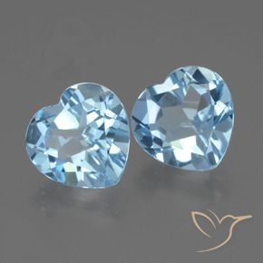 Gemme di Topazio Celeste naturale da 5.63 ct, Cuore, VVS