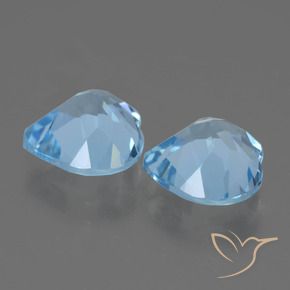 Gemme di Topazio Celeste naturale da 5.63 ct, Cuore, VVS