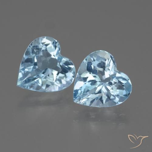 5.69ctw Naturale Celeste Topazio, Cuore, VS