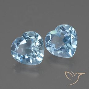 Gemme di Topazio Blu svizzero naturale da 5.69 ct, Cuore, VVS