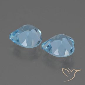 Gemme di Topazio Blu svizzero naturale da 5.69 ct, Cuore, VVS