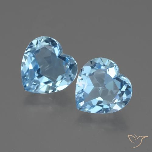 5.91ctw Naturale Celeste Topazio, Cuore, VVS