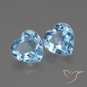 Gemme di Topazio Celeste naturale da 5.91 ct, Cuore, VVS