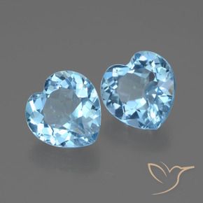 Gemme di Topazio Celeste naturale da 6.06 ct, Cuore, VVS