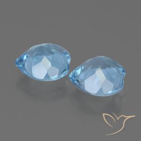 Gemme di Topazio Celeste naturale da 6.06 ct, Cuore, VVS