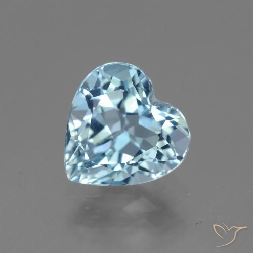 2.83ct Naturale Celeste Topazio, Cuore, VVS