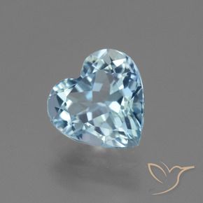 Topazio Celeste naturale da 2.83 ct, Cuore, VVS