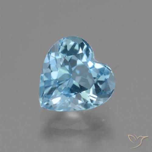 3.22ct Naturale Blu svizzero Topazio, Cuore, VVS
