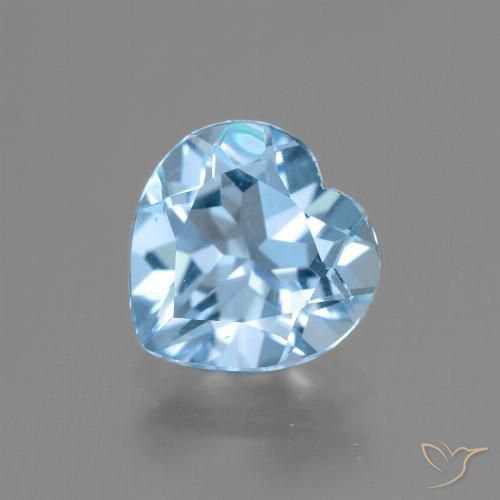 2.90ct Naturale Celeste Topazio, Cuore, VVS