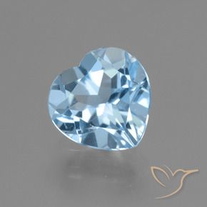 Topazio Celeste naturale da 2.90 ct, Cuore, VVS