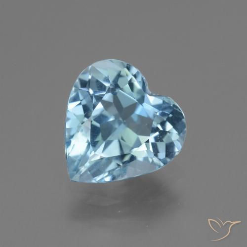 2.91ct Naturale Celeste Topazio, Cuore, VVS