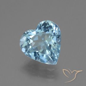 Topazio Celeste naturale da 2.91 ct, Cuore, VVS