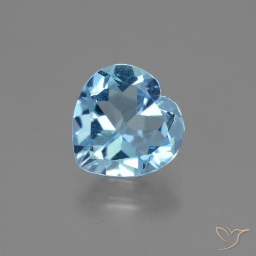 2.84ct Naturale Celeste Topazio, Cuore, VS