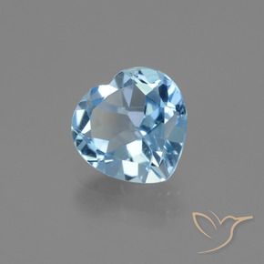 Topazio Celeste naturale da 2.84 ct, Cuore, VS
