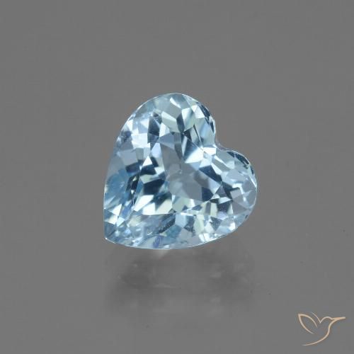 3.18ct Naturale Celeste Topazio, Cuore, VVS
