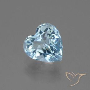 Topazio Celeste naturale da 3.18 ct, Cuore, VVS