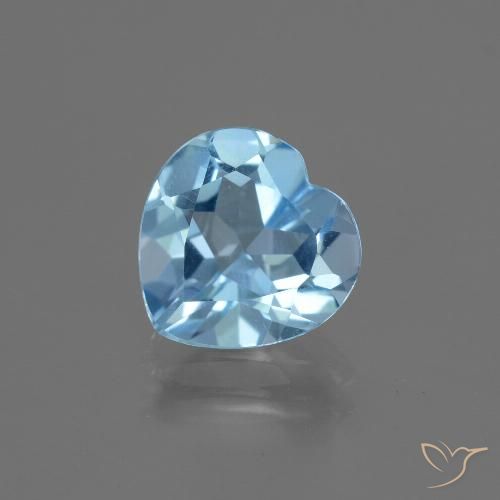 2.74ct Naturale Celeste Topazio, Cuore, VVS