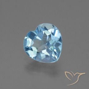 Topazio Celeste naturale da 2.74 ct, Cuore, VVS