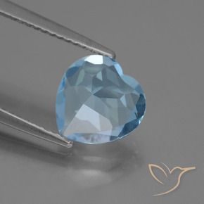 Topazio Celeste naturale da 2.74 ct, Cuore, VVS