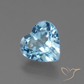 Topazio Celeste naturale da 2.44 ct, Cuore, VVS