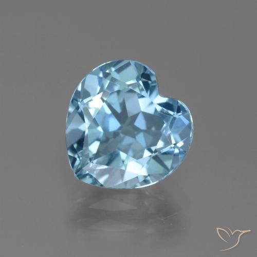 3.11ct Naturale Celeste Topazio, Cuore, VVS, Photo A