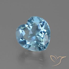 Topazio Celeste naturale da 3.11 ct, Cuore, VVS
