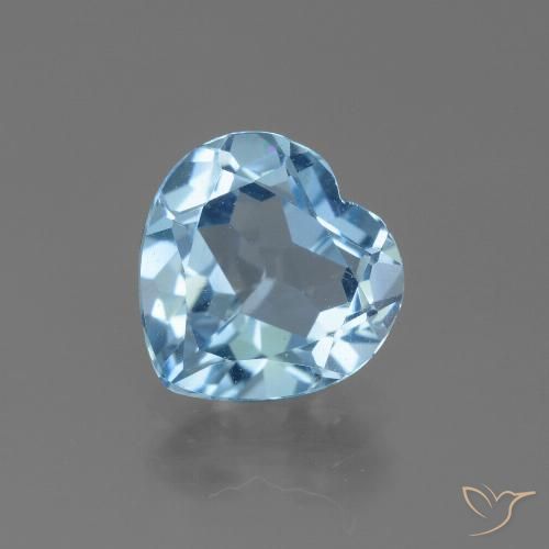 Topazio Celeste naturale da 2.72 ct, Cuore, VVS
