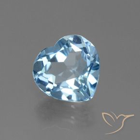 Topazio Celeste naturale da 2.72 ct, Cuore, VVS