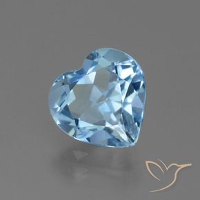 Topazio Celeste naturale da 3.08 ct, Cuore, VVS
