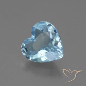 Topazio Celeste naturale da 2.31 ct, Cuore, VVS