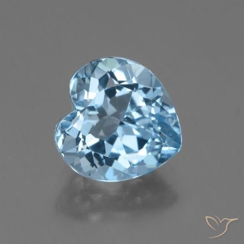 3.19ct Naturale Celeste Topazio, Cuore, VVS