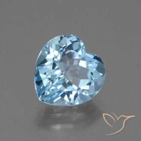 Topazio Celeste naturale da 3.19 ct, Cuore, VVS