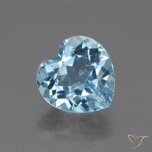 Topazio Blu svizzero naturale da 3.11 ct, Cuore, VVS