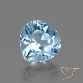 Topazio Celeste naturale da 3.01 ct, Cuore, VVS