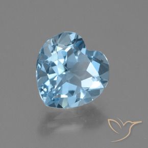 Topazio Celeste naturale da 2.94 ct, Cuore, VVS