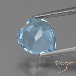 Topazio Celeste naturale da 2.94 ct, Cuore, VVS