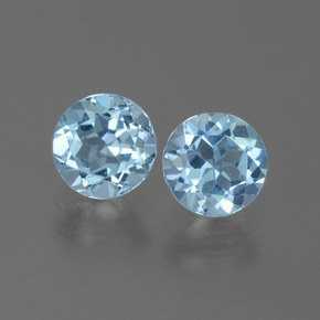 Topazio naturale blu da 1,97 ct, taglio rotondo, VVS-VS