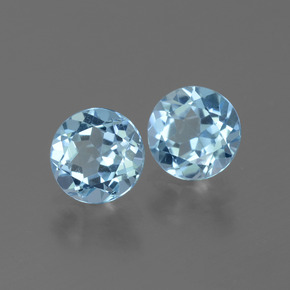 Topazio naturale blu da 1,97 ct, taglio rotondo, VVS-VS