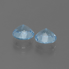 Topazio naturale blu da 1,97 ct, taglio rotondo, VVS-VS