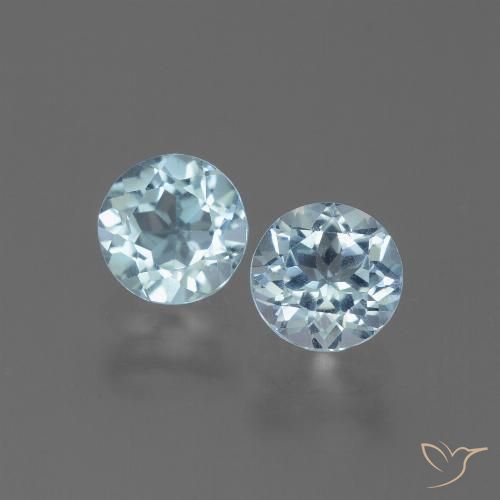 Gemme di Topazio Celeste naturale da 2.23 ct, Taglio rotondo, VS