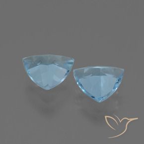 Gemme di Topazio Celeste naturale da 2.48 ct, Taglio trillion, VS