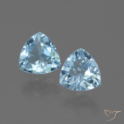 2.75ctw Naturale Celeste Topazio, Taglio trillion, VVS-VS