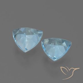 Gemme di Topazio Celeste naturale da 2.66 ct, Taglio trillion, VS