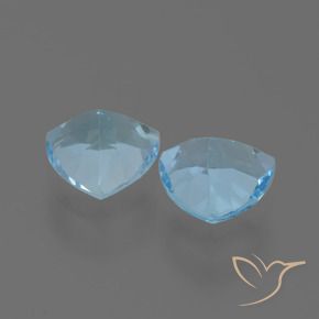 Gemme di Topazio Celeste naturale da 2.82 ct, Taglio trillion, VVS-VS