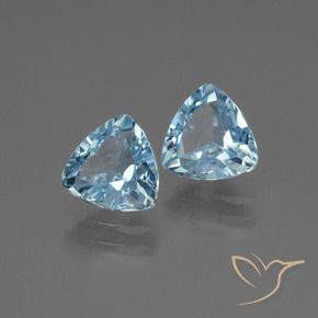 Gemme di Topazio Celeste naturale da 2.59 ct, Taglio trillion, VS