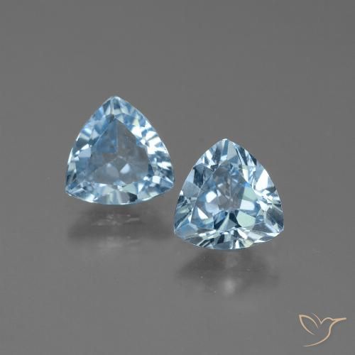2.54ctw Naturale Celeste Topazio, Taglio trillion, VVS-VS