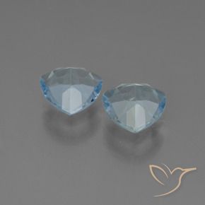Gemme di Topazio Celeste naturale da 2.72 ct, Taglio trillion, VVS-VS