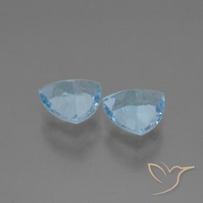 Gemme di Topazio Celeste naturale da 2.54 ct, Taglio trillion, VVS-VS